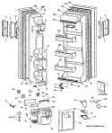 Section Diagram and Parts List for TFH24JRSMAD  General Electric Refrigerator