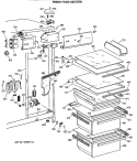 FRESH FOOD SECTION Diagram and Parts List for TFX22ZRSMAD  General Electric Refrigerator
