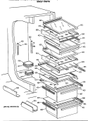 SHELF PARTS Diagram and Parts List for TFX24PFSMWW  General Electric Refrigerator