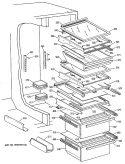 Section Diagram and Parts List for TFX27PFSMBB  General Electric Refrigerator