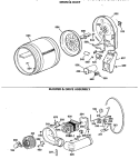 DRUM & DUCT Diagram and Parts List for DDG7287SBLWW  General Electric Dryer