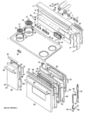 Section Diagram and Parts List for JCP67T1  General Electric Range