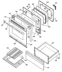 Section Diagram and Parts List for JBP45WS2  General Electric Range