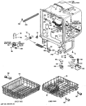 Section Diagram and Parts List for GSD1150T60  General Electric Dishwasher