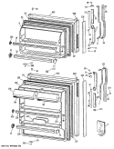 Section Diagram and Parts List for TBE16JASJRAD  General Electric Refrigerator