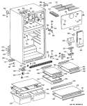 Section Diagram and Parts List for TBE16JASJRAD  General Electric Refrigerator