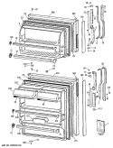 Section Diagram and Parts List for TBE16DASJRAD  General Electric Refrigerator