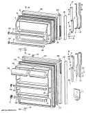 Section Diagram and Parts List for TBE16SASJRWH  General Electric Refrigerator
