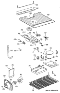 Section Diagram and Parts List for TBE16SASJRWH  General Electric Refrigerator
