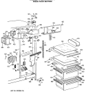 FRESH FOOD SECTION Diagram and Parts List for TFG20JRSMWW  General Electric Refrigerator