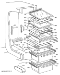 Section Diagram and Parts List for TFG24PRSMWW  General Electric Refrigerator