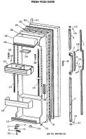 FRESH FOOD DOOR Diagram and Parts List for TFG24ZESMWH  General Electric Refrigerator
