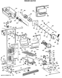 FREEZER SECTION Diagram and Parts List for TFG24ZESMWH  General Electric Refrigerator