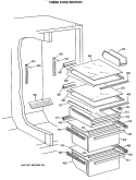 FRESH FOOD SECTION Diagram and Parts List for TFG24ZESMWH  General Electric Refrigerator