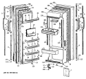 Section Diagram and Parts List for TFG24ZASMWH  General Electric Refrigerator