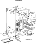 FREEZER SECTION Diagram and Parts List for TFG24ZASMWH  General Electric Refrigerator