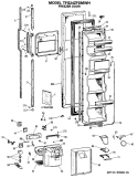 FREEZER DOOR Diagram and Parts List for TFG24ZFSMWH  General Electric Refrigerator