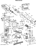 FREEZER SECTION Diagram and Parts List for TFG24ZFSMWH  General Electric Refrigerator