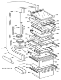 Section Diagram and Parts List for TFG27PFSMAA  General Electric Refrigerator