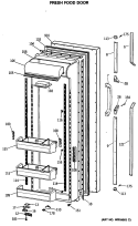 FRESH FOOD DOOR Diagram and Parts List for TFG27PRSMWW  General Electric Refrigerator