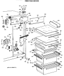 FRESH FOOD SECTION Diagram and Parts List for TFH22JWTAWH  General Electric Refrigerator