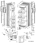 Section Diagram and Parts List for TFH24JWTAWH  General Electric Refrigerator