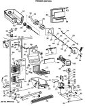 FREEZER SECTION Diagram and Parts List for TFK22PRSMAA  General Electric Refrigerator