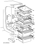 Section Diagram and Parts List for TFK22PRSMAA  General Electric Refrigerator