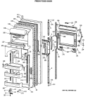 FRESH FOOD DOOR Diagram and Parts List for TFK24ZFSMAD  General Electric Refrigerator