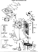 CABINET AND SUSPENSION ASM. Diagram and Parts List for WWA8650SBLAA  General Electric Washer
