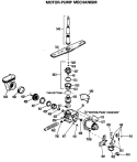 MOTOR - PUMP MECHANISM Diagram and Parts List for LUD3100V57WB  General Electric Dishwasher