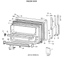 FREEZER DOOR Diagram and Parts List for TBX19JITERWH  General Electric Refrigerator