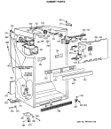CABINET PARTS Diagram and Parts List for TBX19JITERWH  General Electric Refrigerator