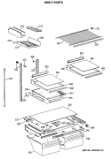 SHELF PARTS Diagram and Parts List for TBX19JITERWH  General Electric Refrigerator
