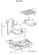 SHELF PARTS Diagram and Parts List for TBX19JITMRAD  General Electric Refrigerator