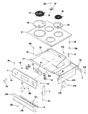 Section Diagram and Parts List for JMP29GT1BB  General Electric Range