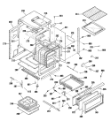 Section Diagram and Parts List for JGRS14GET2BB  General Electric Range