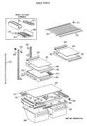 SHELF PARTS Diagram and Parts List for TBX19JATNRWH  General Electric Refrigerator