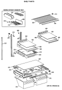 SHELF PARTS Diagram and Parts List for TBX24JISLRAD  General Electric Refrigerator