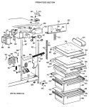 FRESH FOOD SECTION Diagram and Parts List for TFG22ZRTCWH  General Electric Refrigerator