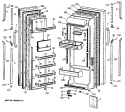 Section Diagram and Parts List for TFG24PATCWW  General Electric Refrigerator