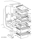 Section Diagram and Parts List for TFG24PATCWW  General Electric Refrigerator