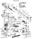 FREEZER SECTION Diagram and Parts List for TFG24PETCWH  General Electric Refrigerator