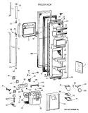 FREEZER DOOR Diagram and Parts List for TFG27PFTCBB  General Electric Refrigerator