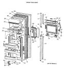 FRESH FOOD DOOR Diagram and Parts List for TFG27PFTCBB  General Electric Refrigerator