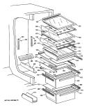 Section Diagram and Parts List for TFK22PRTCAA  General Electric Refrigerator