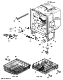 Section Diagram and Parts List for GSD730T-60WW  General Electric Dishwasher