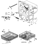 Section Diagram and Parts List for GSM603X-66AW  General Electric Dishwasher