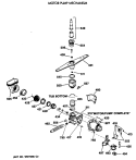 MOTOR PUMP MECHANISM Diagram and Parts List for GSD500X-66BA  General Electric Dishwasher