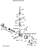 MOTOR - PUMP MECHANISM Diagram and Parts List for GSD950X-66  General Electric Dishwasher